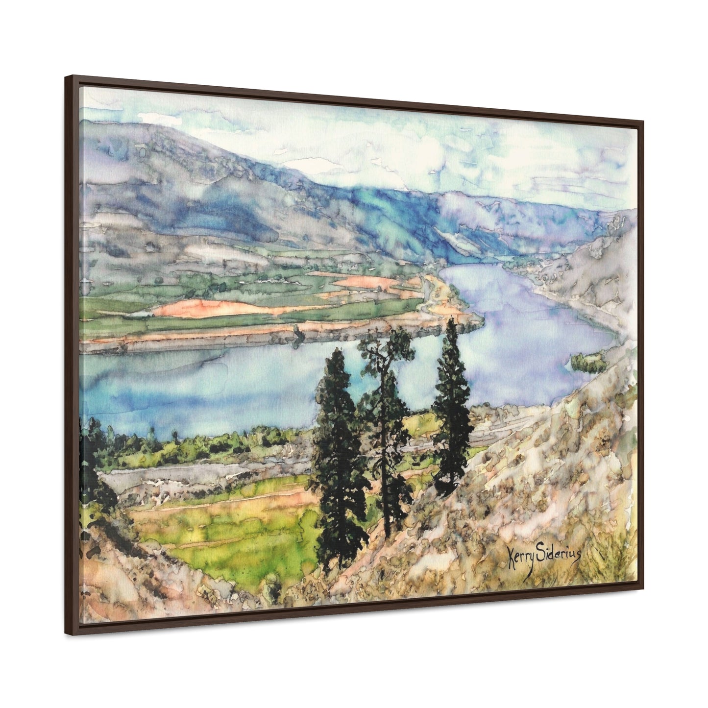 "View from the Tunnel between Chelan and Entiat" Wood Framed Gallery Wrapped Canvas
