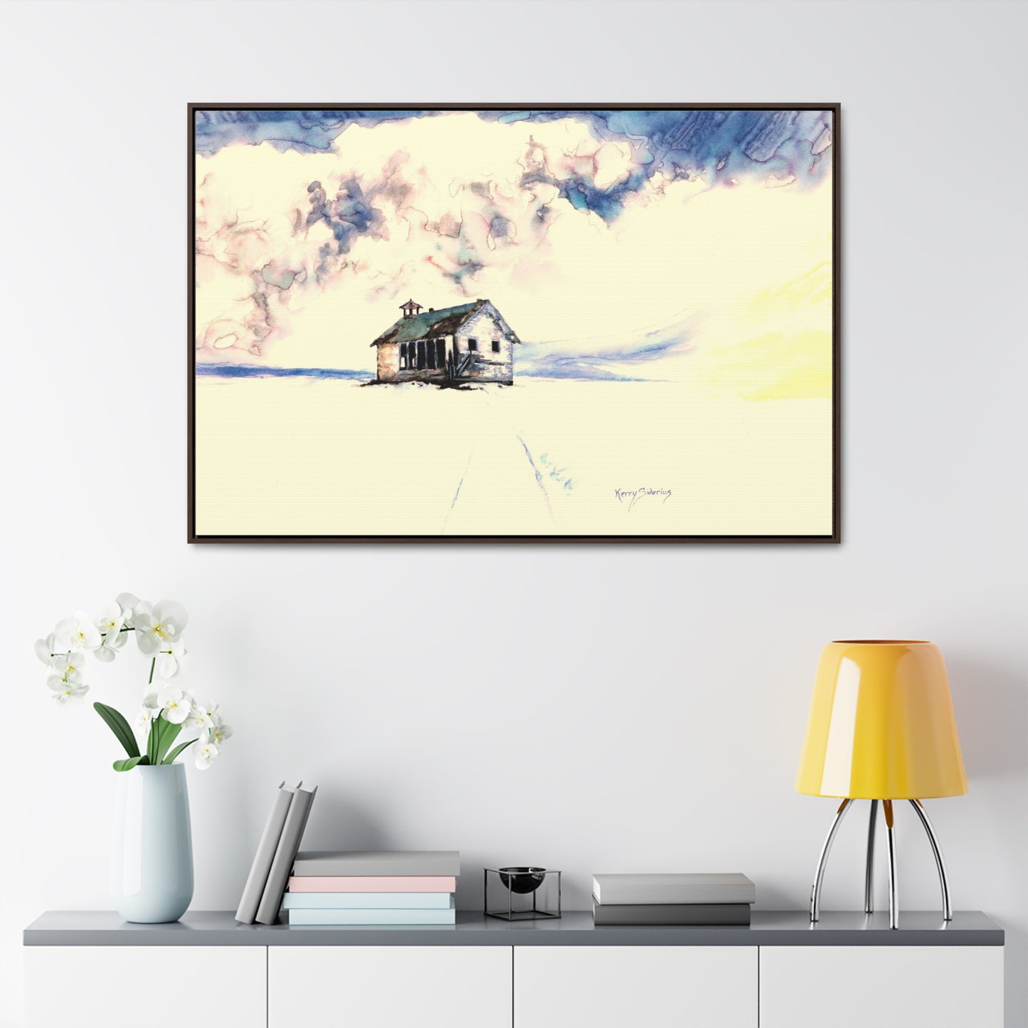 "Schoolhouse between Waterville and Coulee City" Framed Gallery Wrapped Canvas