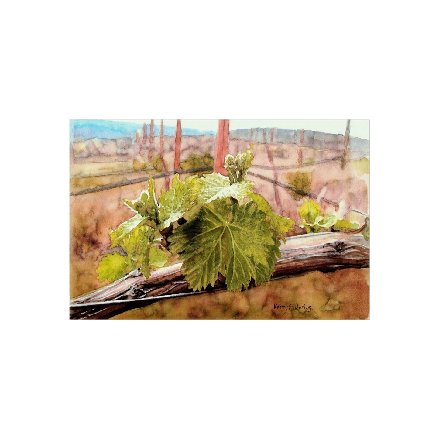 "Spring Grape Leaves" Giclee Matte Print (3 Sizes Available) Nature-Inspired Fine Art Posters - Perfect for Home Decor and Gifts