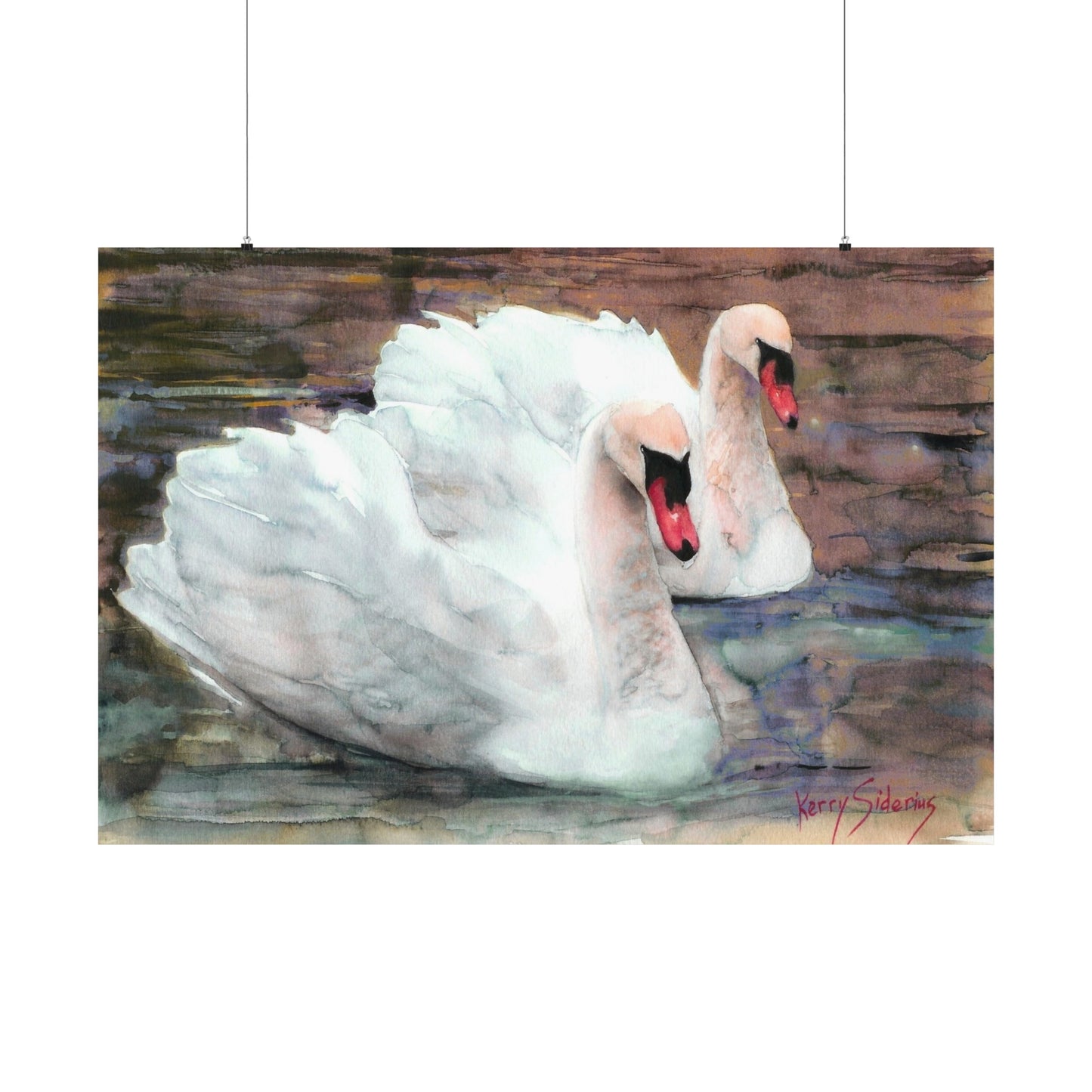 "Swans Out For A Swim" Matte Archival Poster