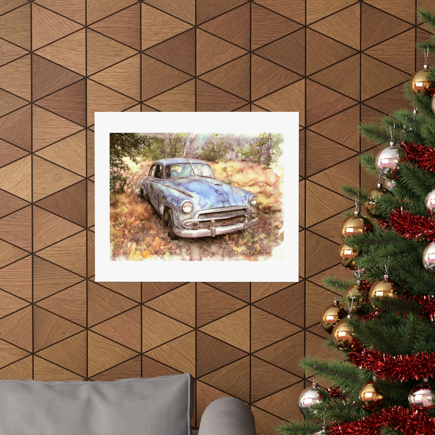 "Old Blue Car" Matte Archival Print