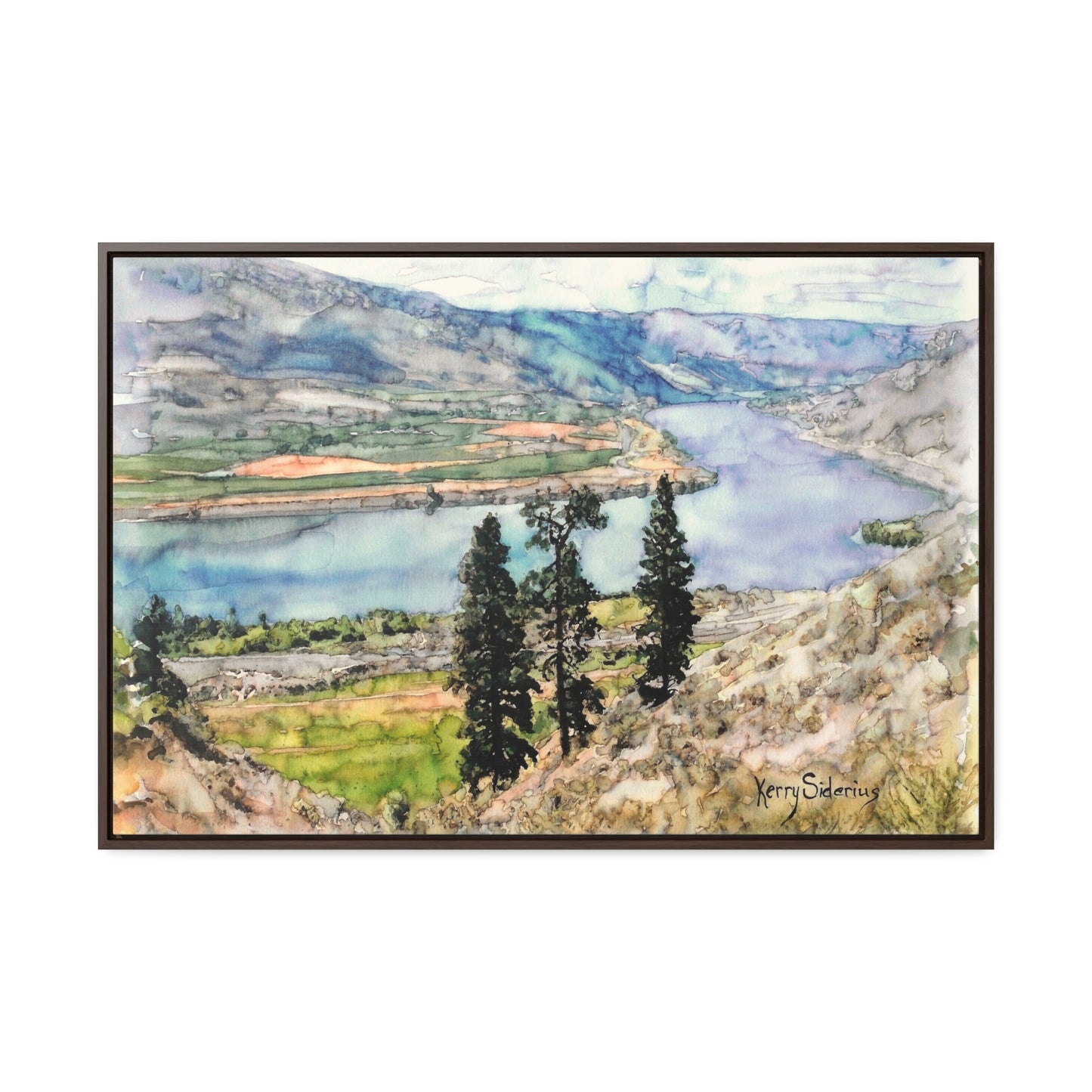 "View from the Tunnel between Chelan and Entiat" Wood Framed Gallery Wrapped Canvas