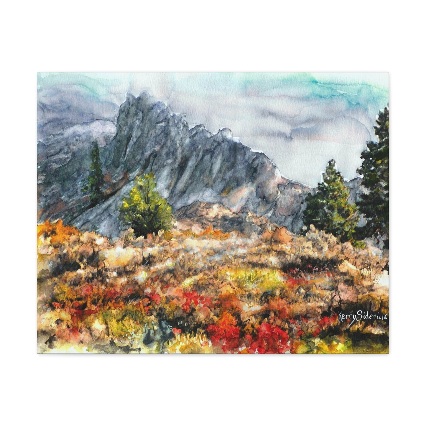 "Foggy Hike up the Peshastin Pinacles" Gallery Wrapped Canvas