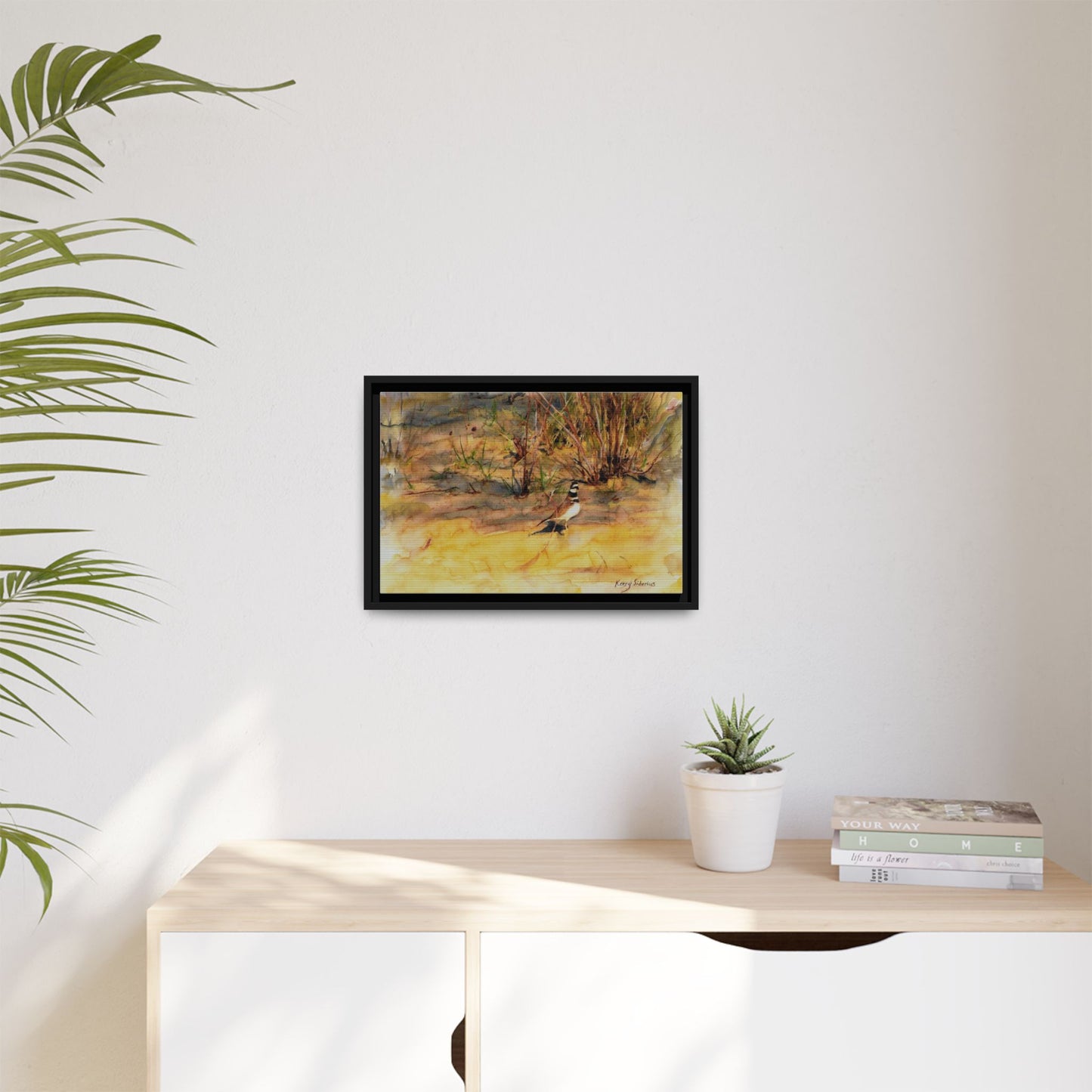 "Killdeer Male on the banks of the Columbia" Gallery Wrapped Wood Framed Canvas