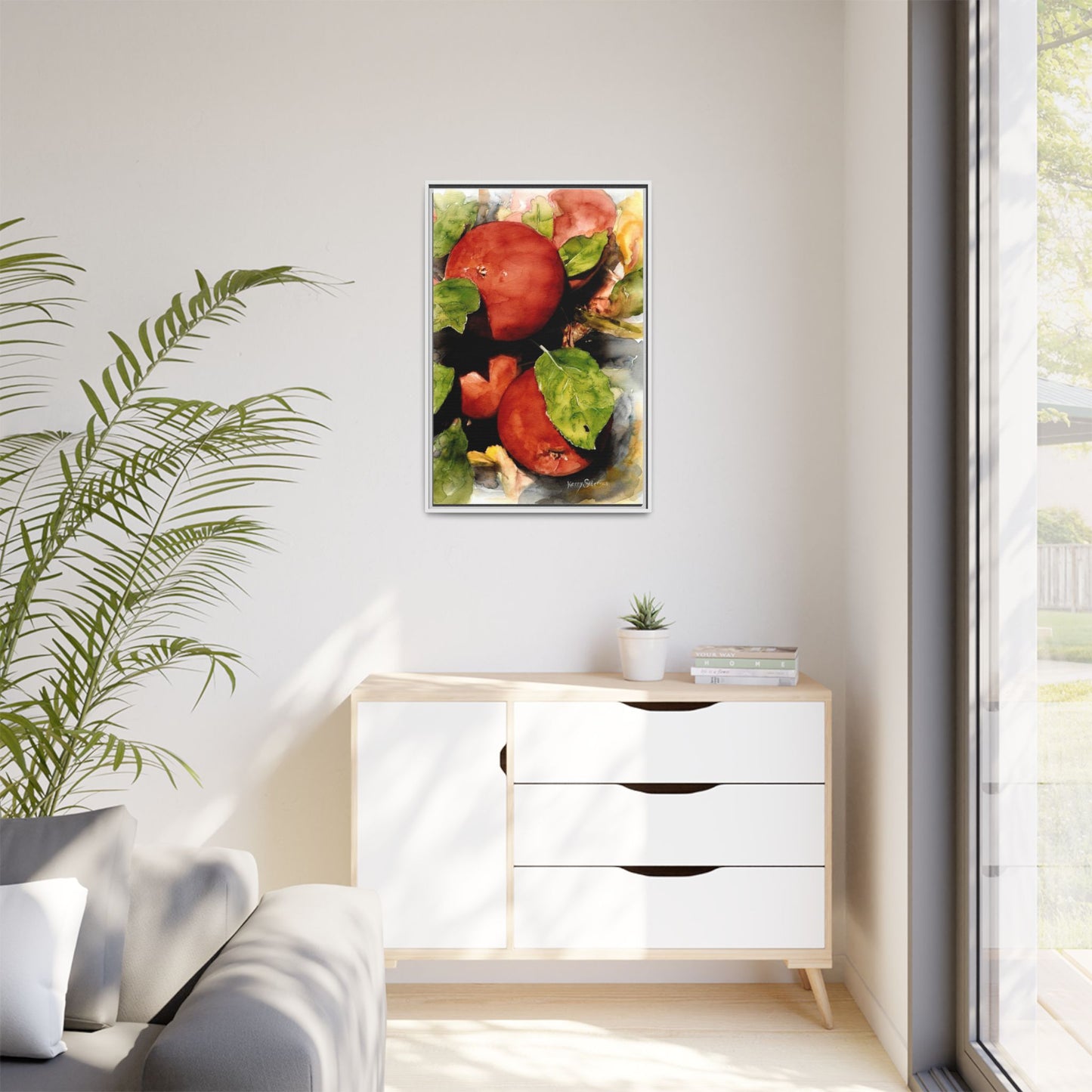 "Wenatchee Apples" Pinewood Framed Canvas
