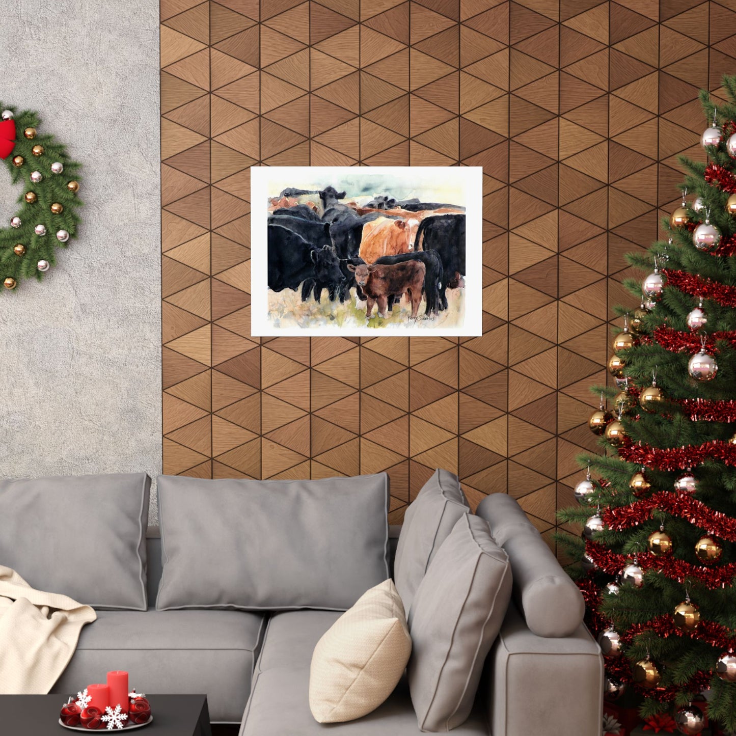 Cows Having Breakfast Matte Horizontal Poster