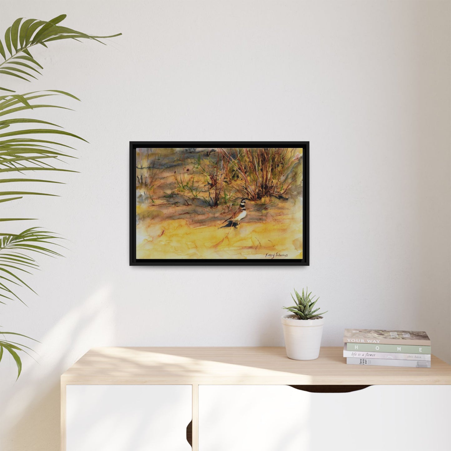 "Killdeer Male on the banks of the Columbia" Gallery Wrapped Wood Framed Canvas