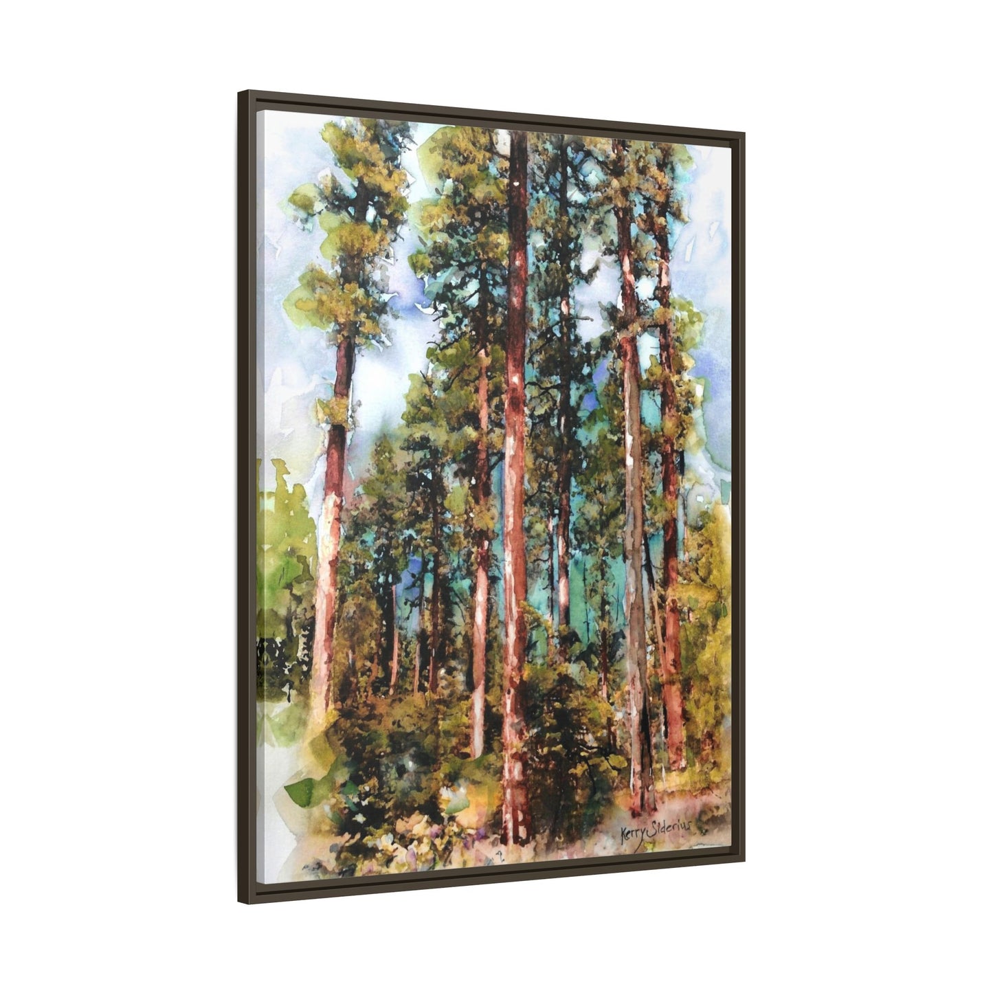 "Trees Above Leavenworth" Pinewood Framed Canvas
