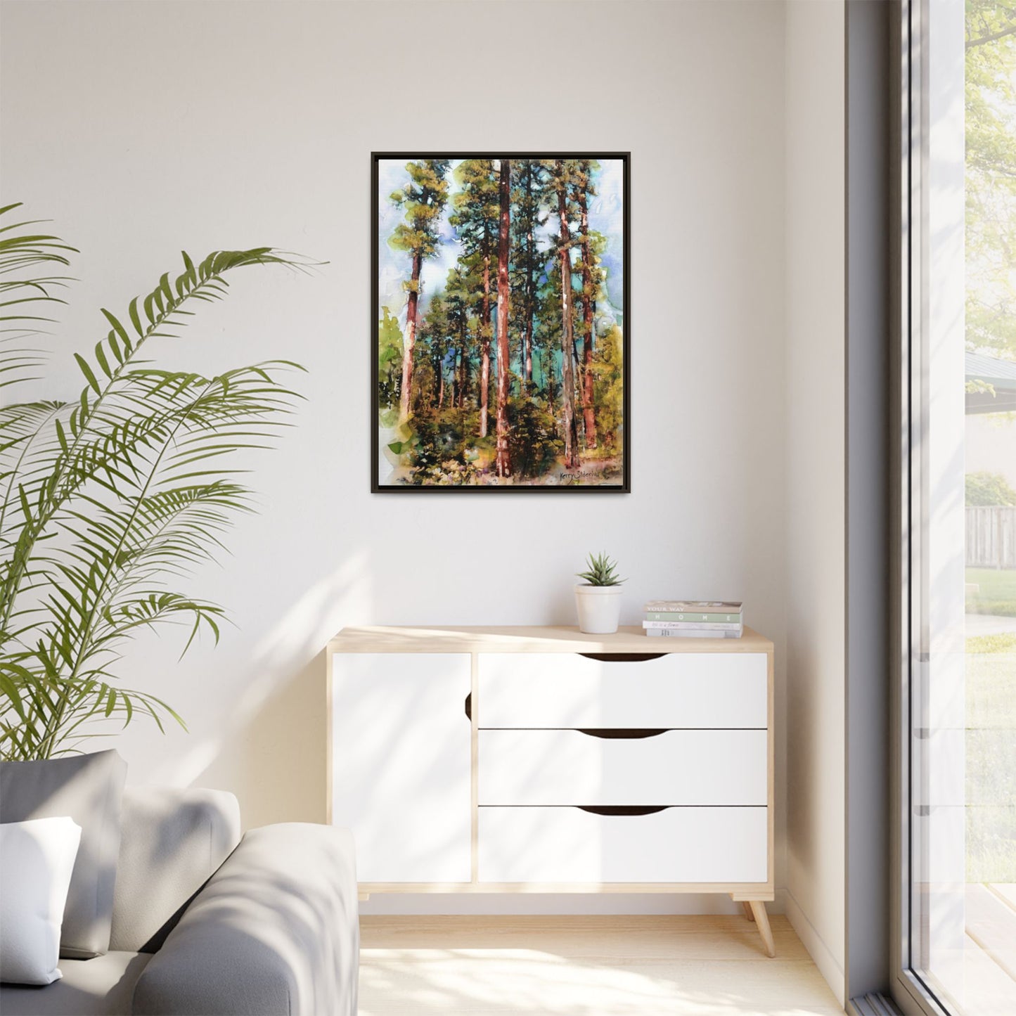 "Trees Above Leavenworth" Pinewood Framed Canvas