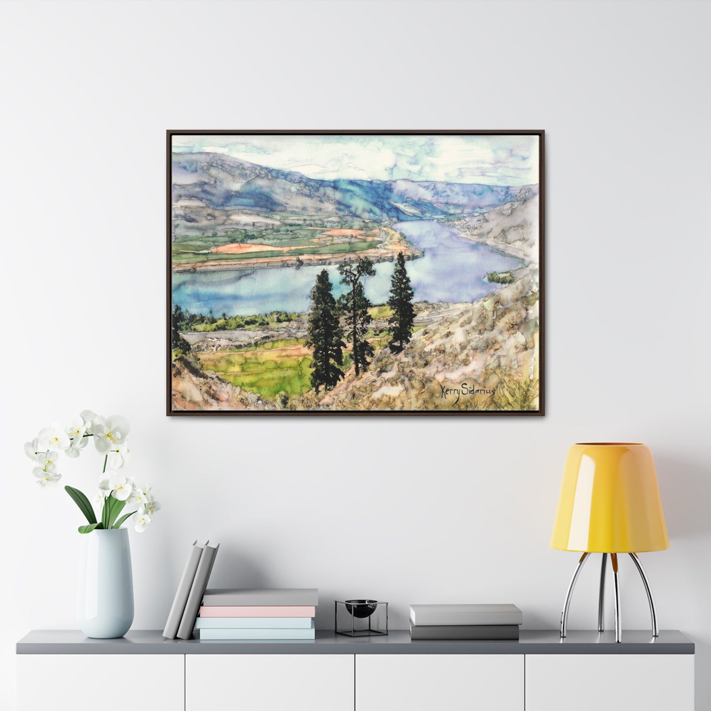 "View from the Tunnel between Chelan and Entiat" Wood Framed Gallery Wrapped Canvas