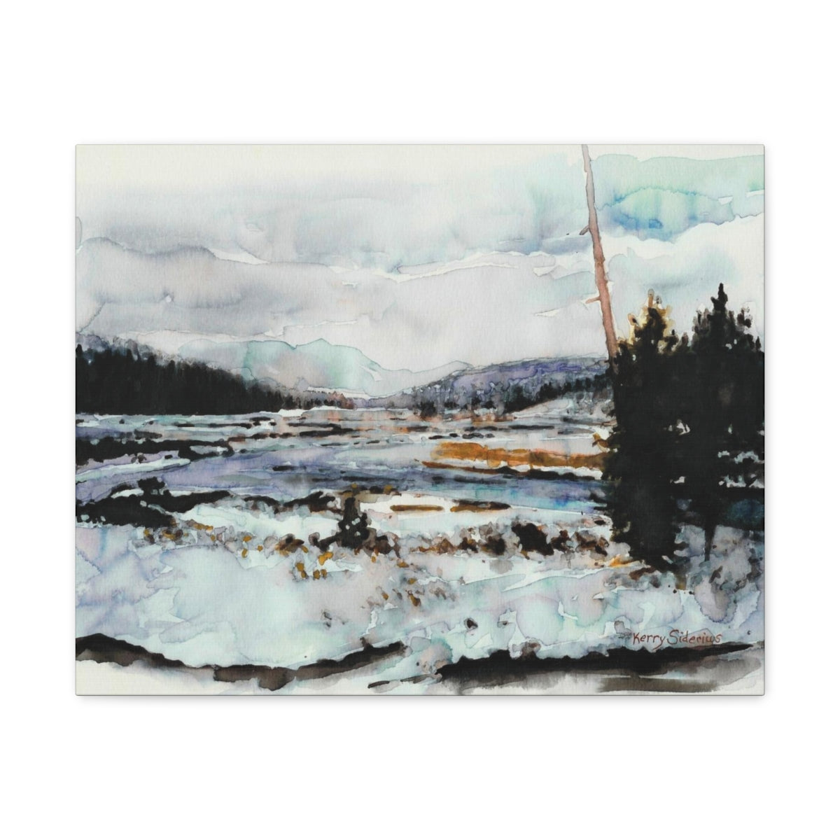 "Snowy Methow Scene" Wrapped Canvas (3 Sizes) - Kerry Siderius Art