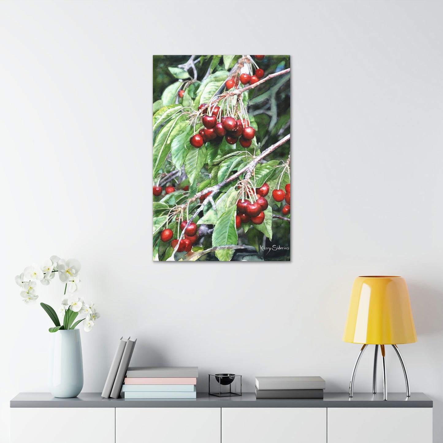 "Cherries in Orondo" Wood-Framed Canvas - Kerry Siderius Art