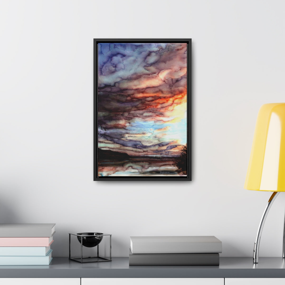 "Sunset Over the Columbia River" Framed Gallery Wrapped Canvas - Kerry Siderius Art