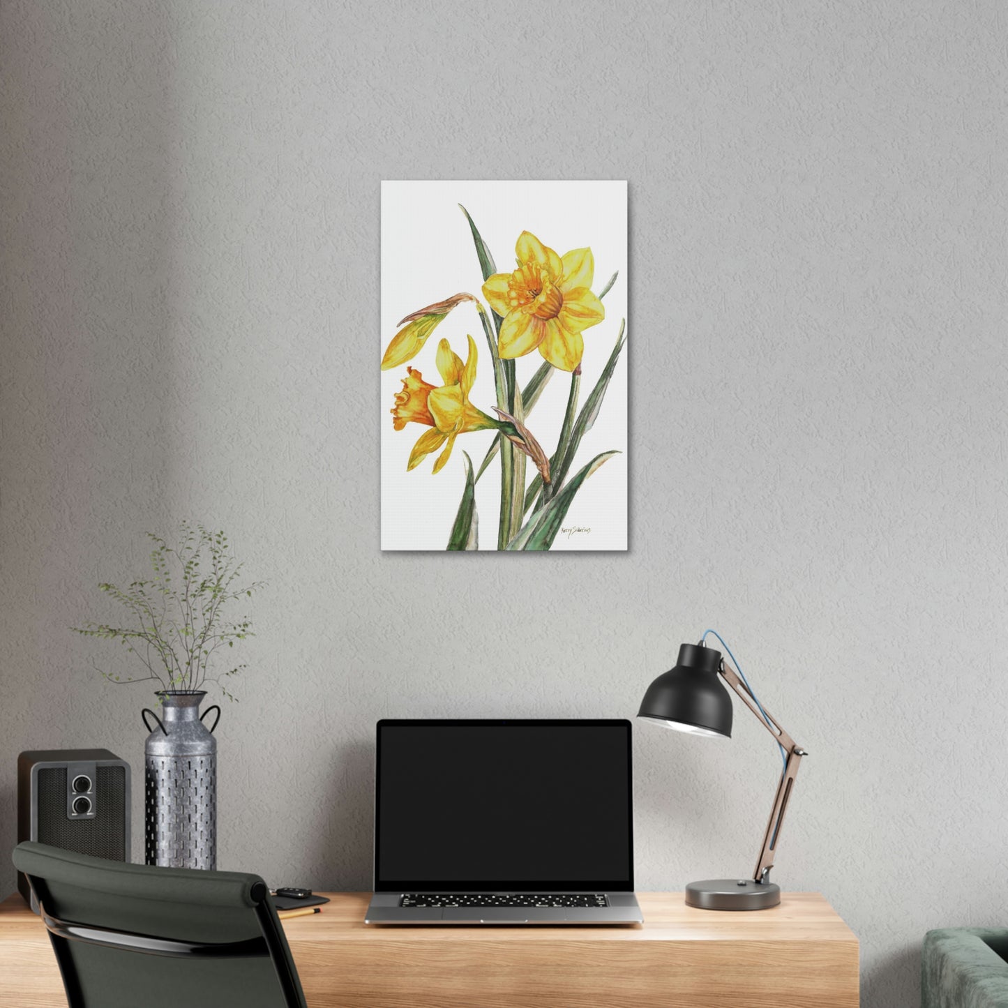 "Simple Spring Daffodil" Polyester Canvas - Kerry Siderius Art