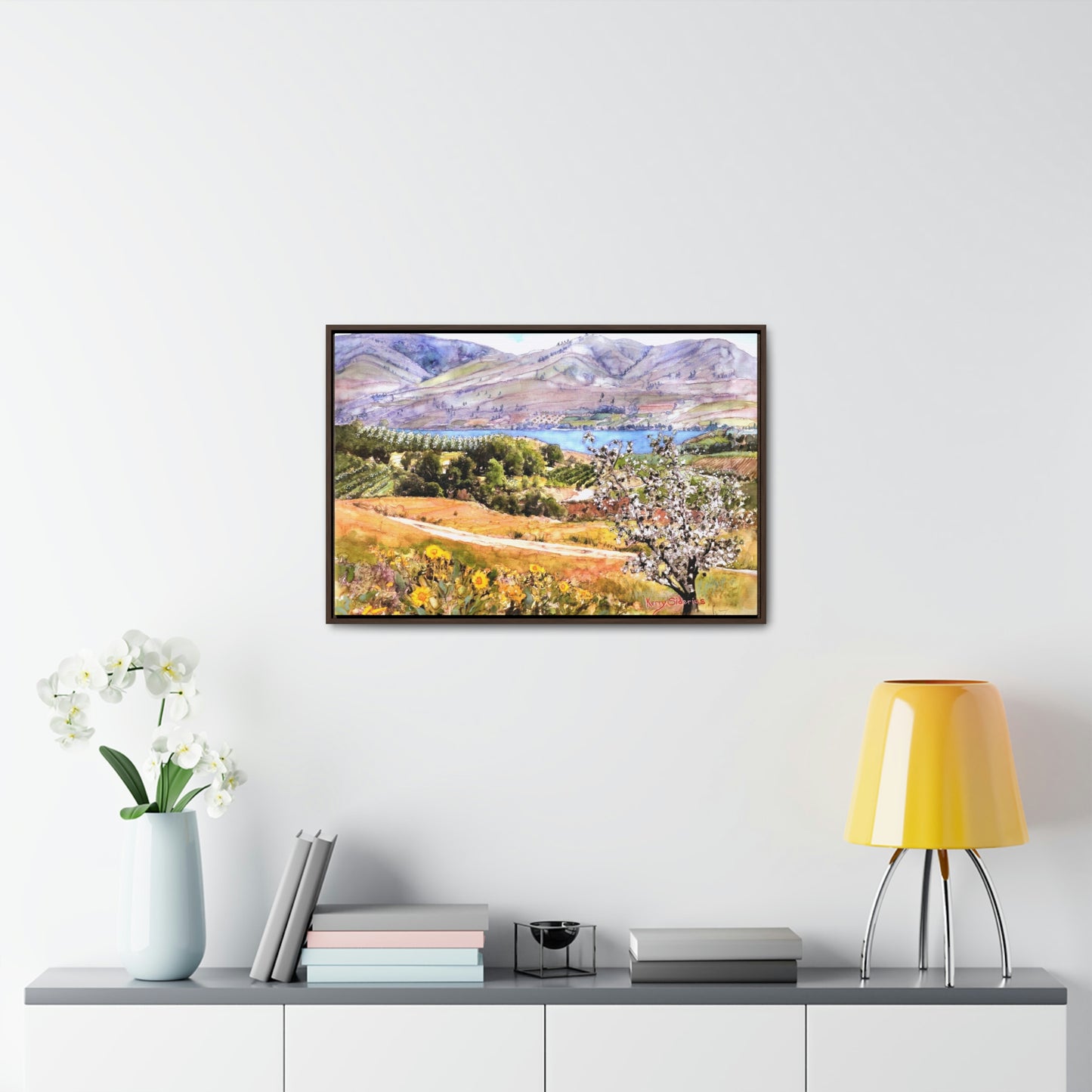 "Springtime Above Lake Chelan from Winesap Road" Wood-Framed Gallery Wrapped Canvas - Kerry Siderius Art