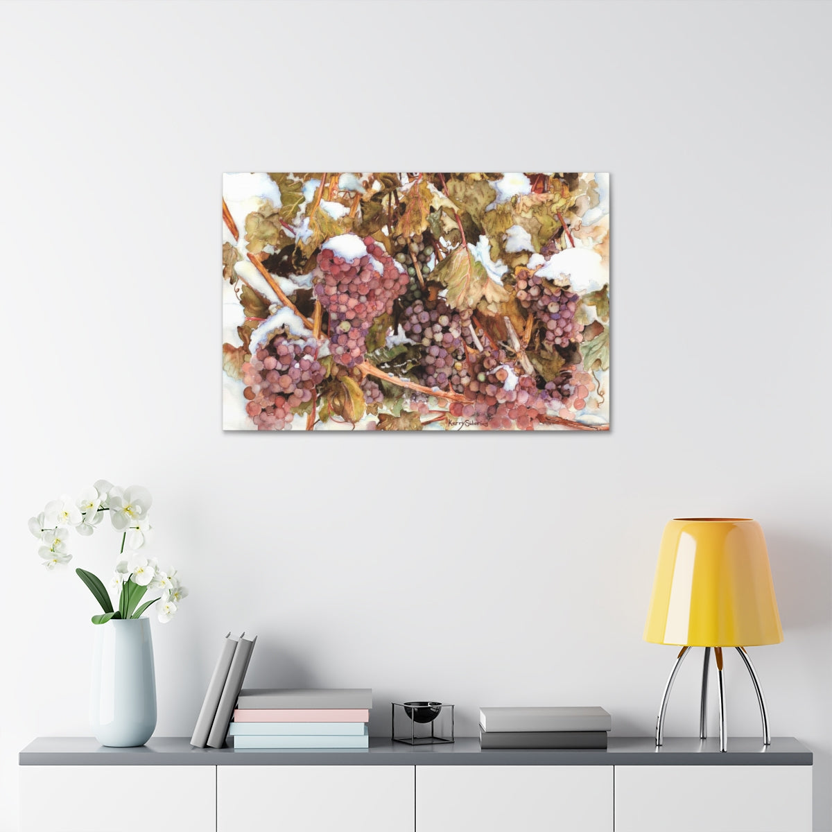"Snowy Grapes in Chelan" Canvas (6 Sizes Available) - Kerry Siderius Art