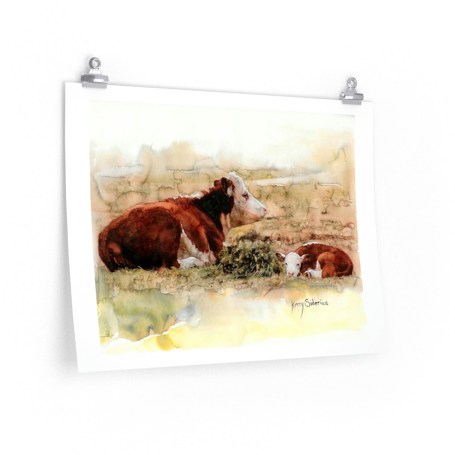 "Me And My Mom Cows In Brewster, WA" Premium Poster Print - Kerry Siderius Art