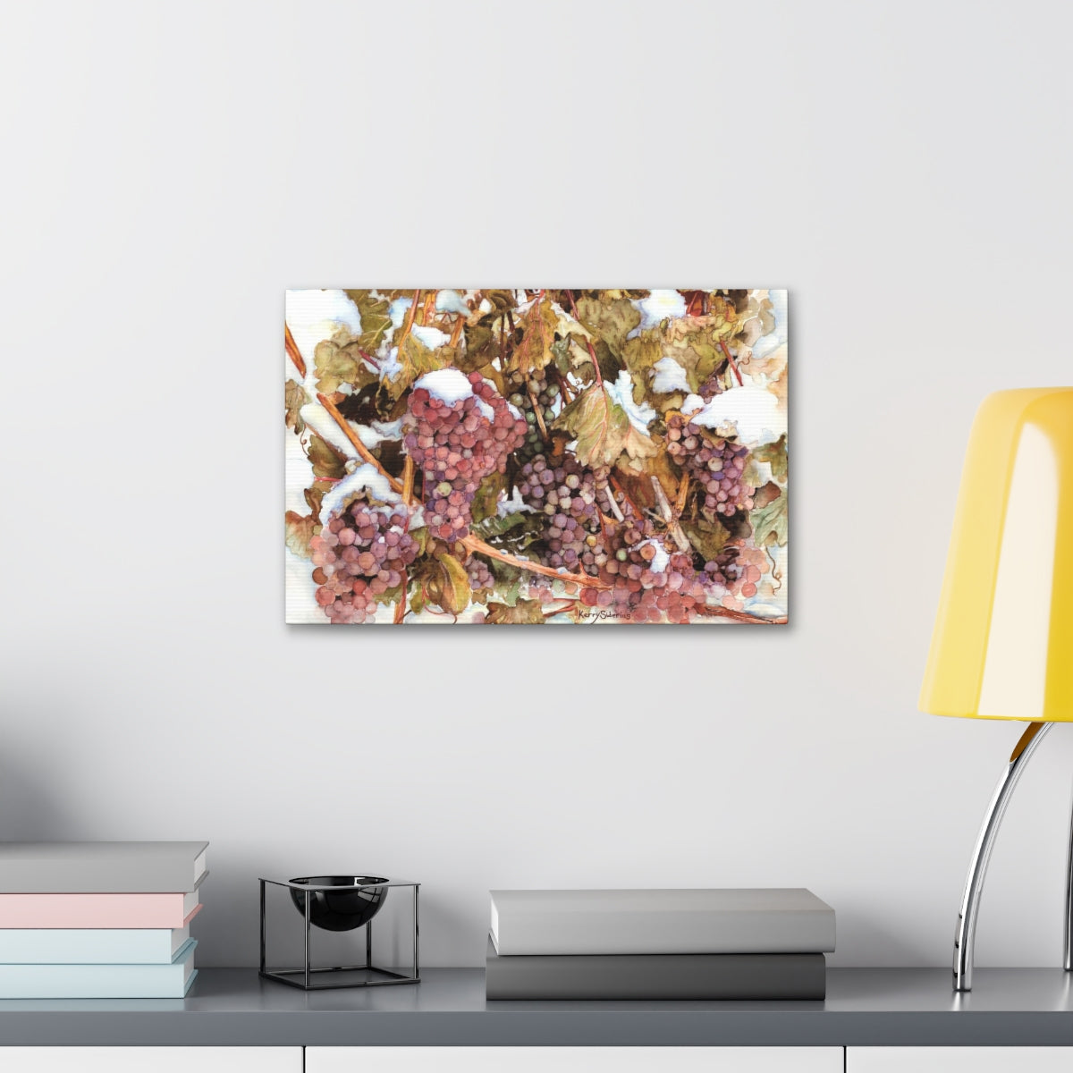 "Snowy Grapes in Chelan" Canvas (6 Sizes Available) - Kerry Siderius Art