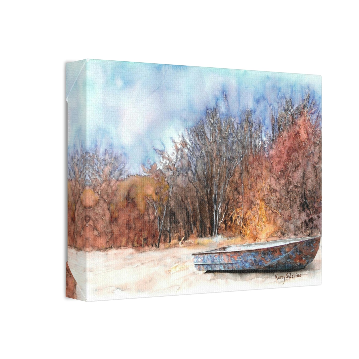 "Columbia River Camo Boat Beach" Canvas - Kerry Siderius Art