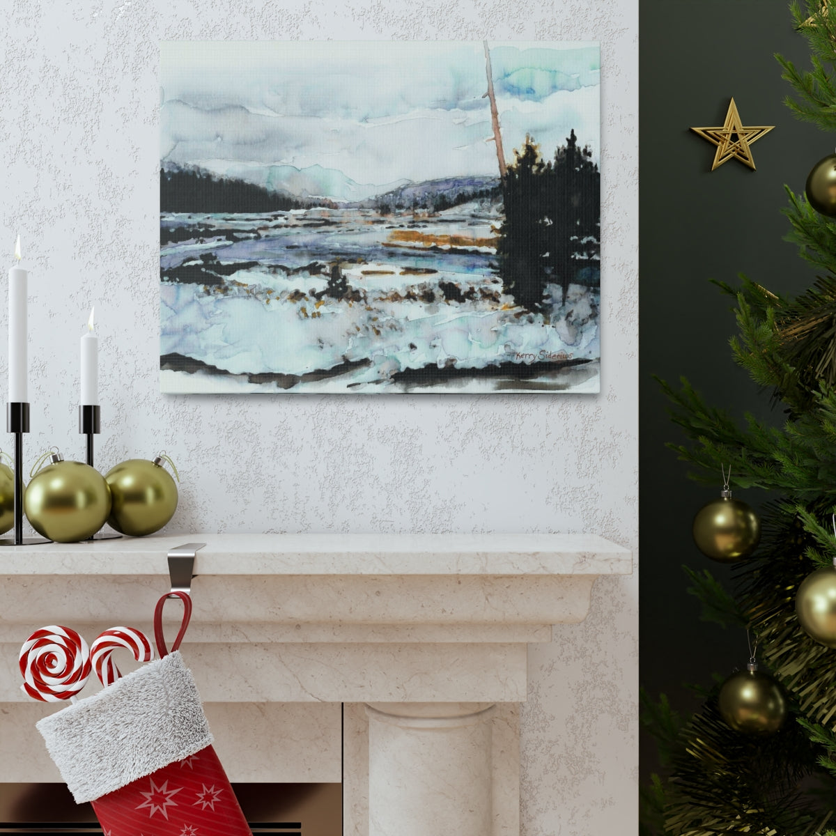 "Snowy Methow Scene" Wrapped Canvas (3 Sizes) - Kerry Siderius Art