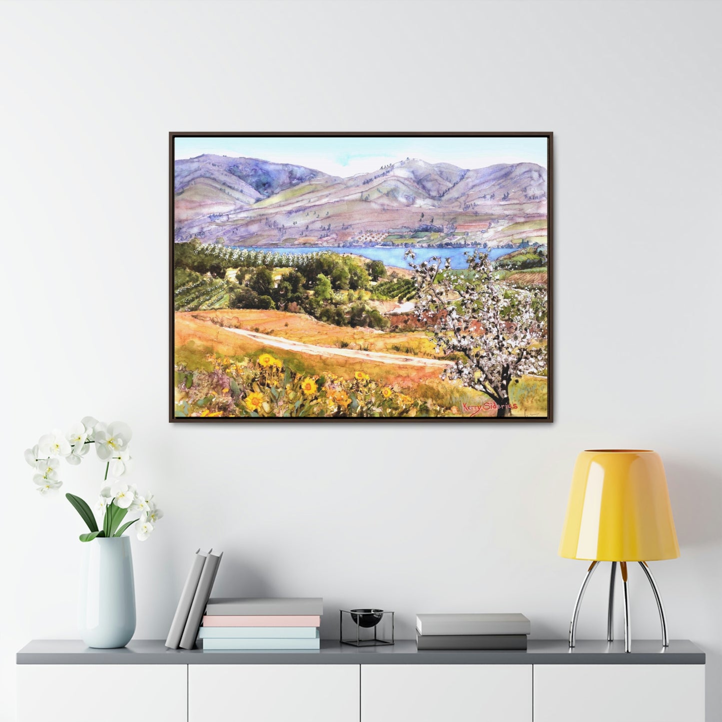 "Springtime Above Lake Chelan from Winesap Road" Wood-Framed Gallery Wrapped Canvas - Kerry Siderius Art