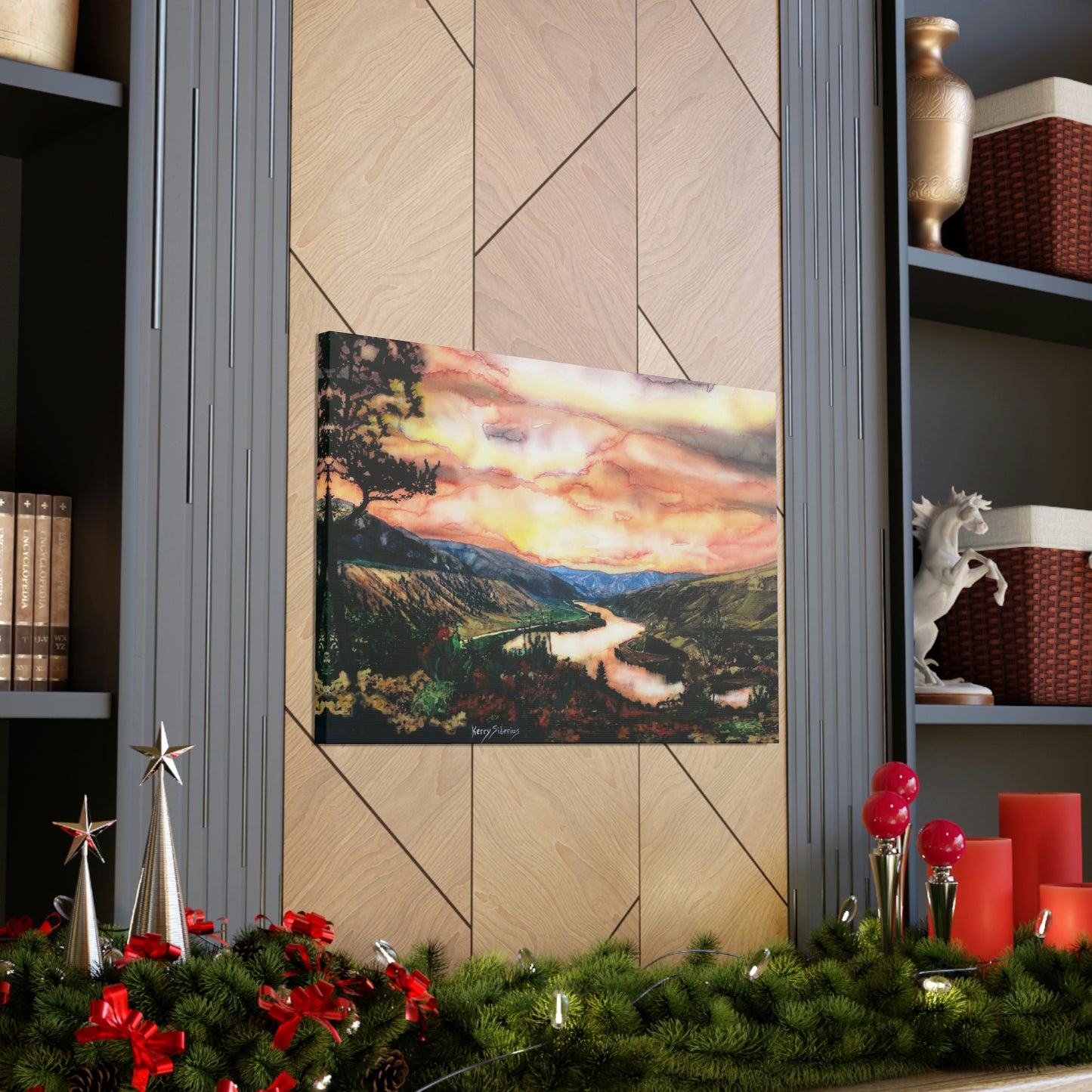 "Our Grand Columbia River Sunset" Wrapped Canvas - Kerry Siderius Art