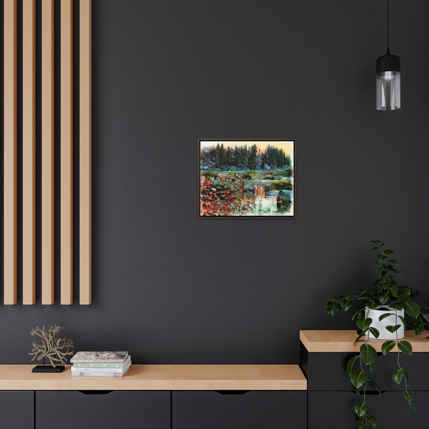 "Tumwater Pink Sunset" Gallery Wrapped Wood Framed Canvas - Kerry Siderius Art