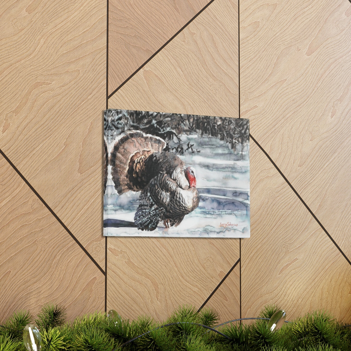 "Wild Turkey in the Snow" Canvas Gallery Wrap - Kerry Siderius Art