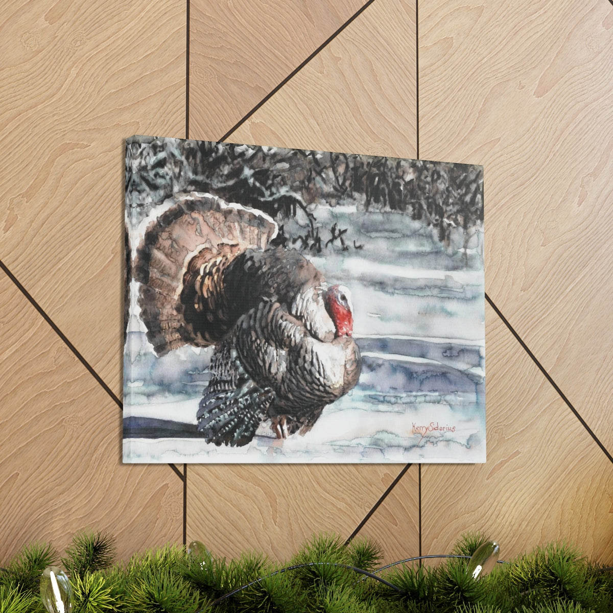 "Wild Turkey in the Snow" Canvas Gallery Wrap - Kerry Siderius Art