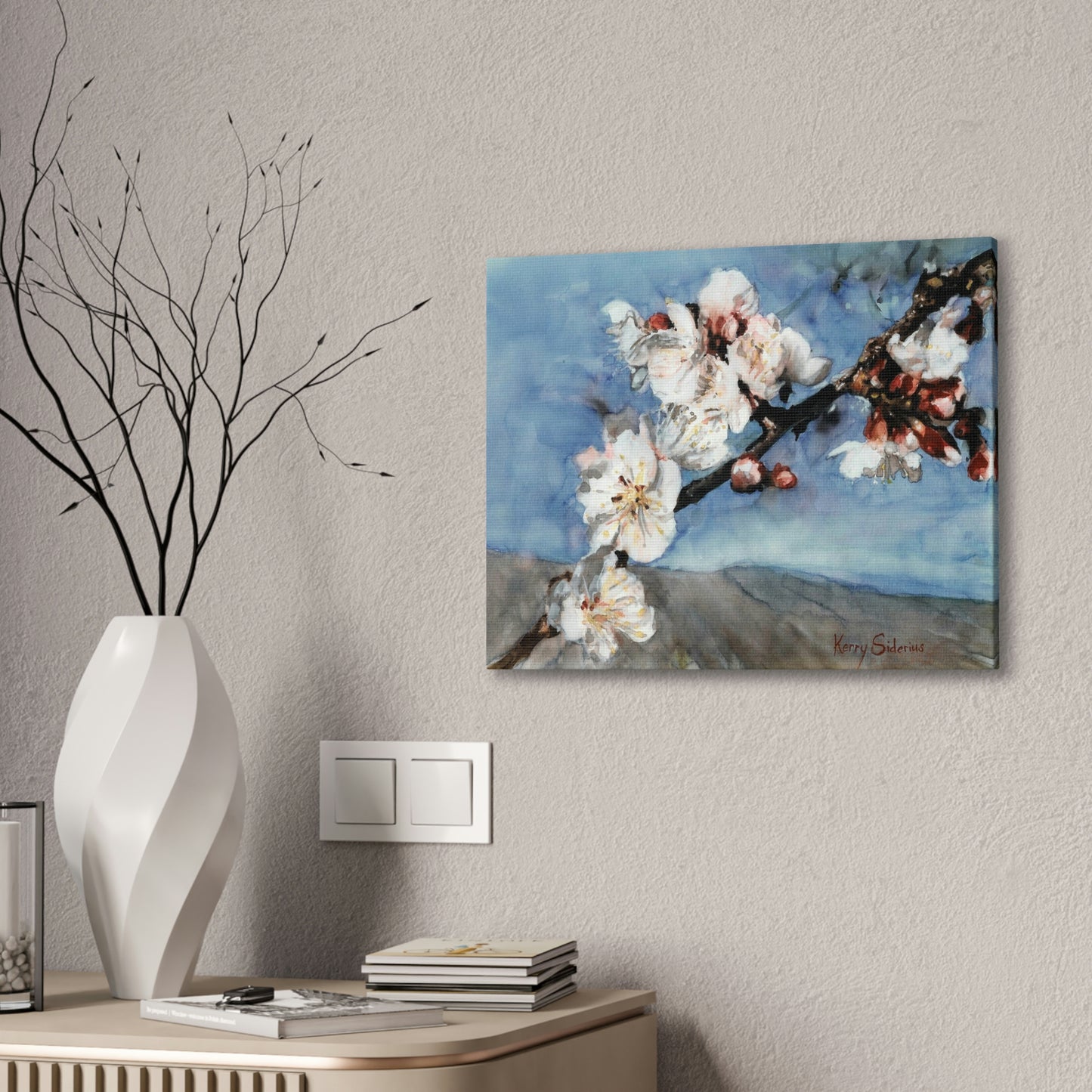 "Nectarine Blossoms" Stretched Canvas - Kerry Siderius Art