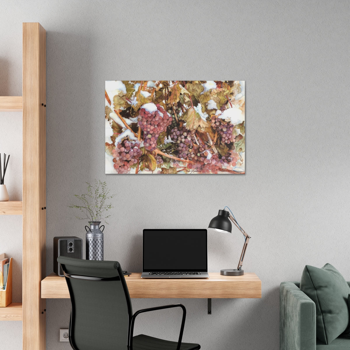 "Snowy Grapes in Chelan" Canvas (6 Sizes Available) - Kerry Siderius Art