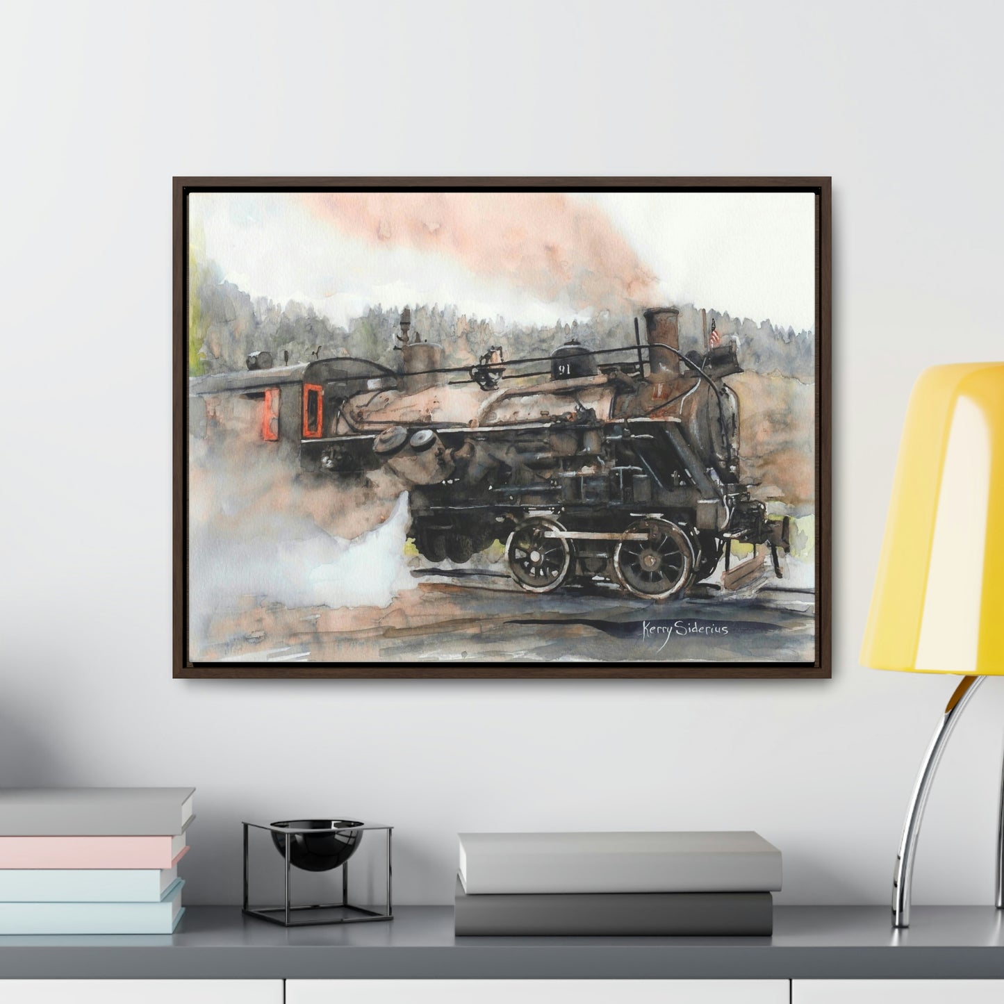 "Old Steam Train in Elba, Washington" Gallery-Wrapped Wood Framed Canvas - Kerry Siderius Art
