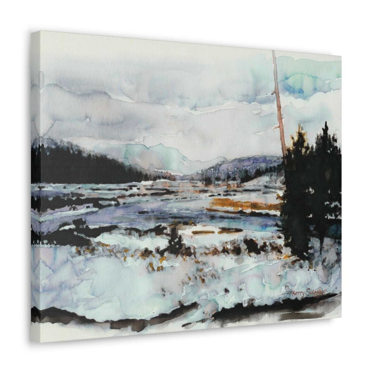 "Snowy Methow Scene" Wrapped Canvas (3 Sizes) - Kerry Siderius Art