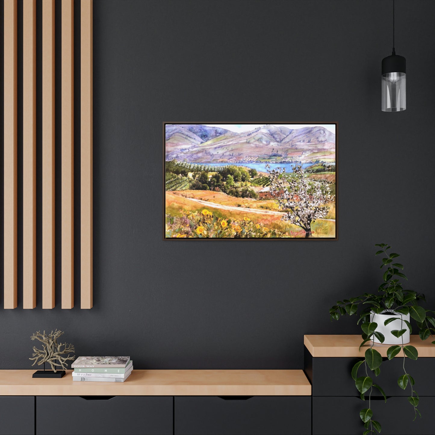 "Springtime Above Lake Chelan from Winesap Road" Wood-Framed Gallery Wrapped Canvas - Kerry Siderius Art