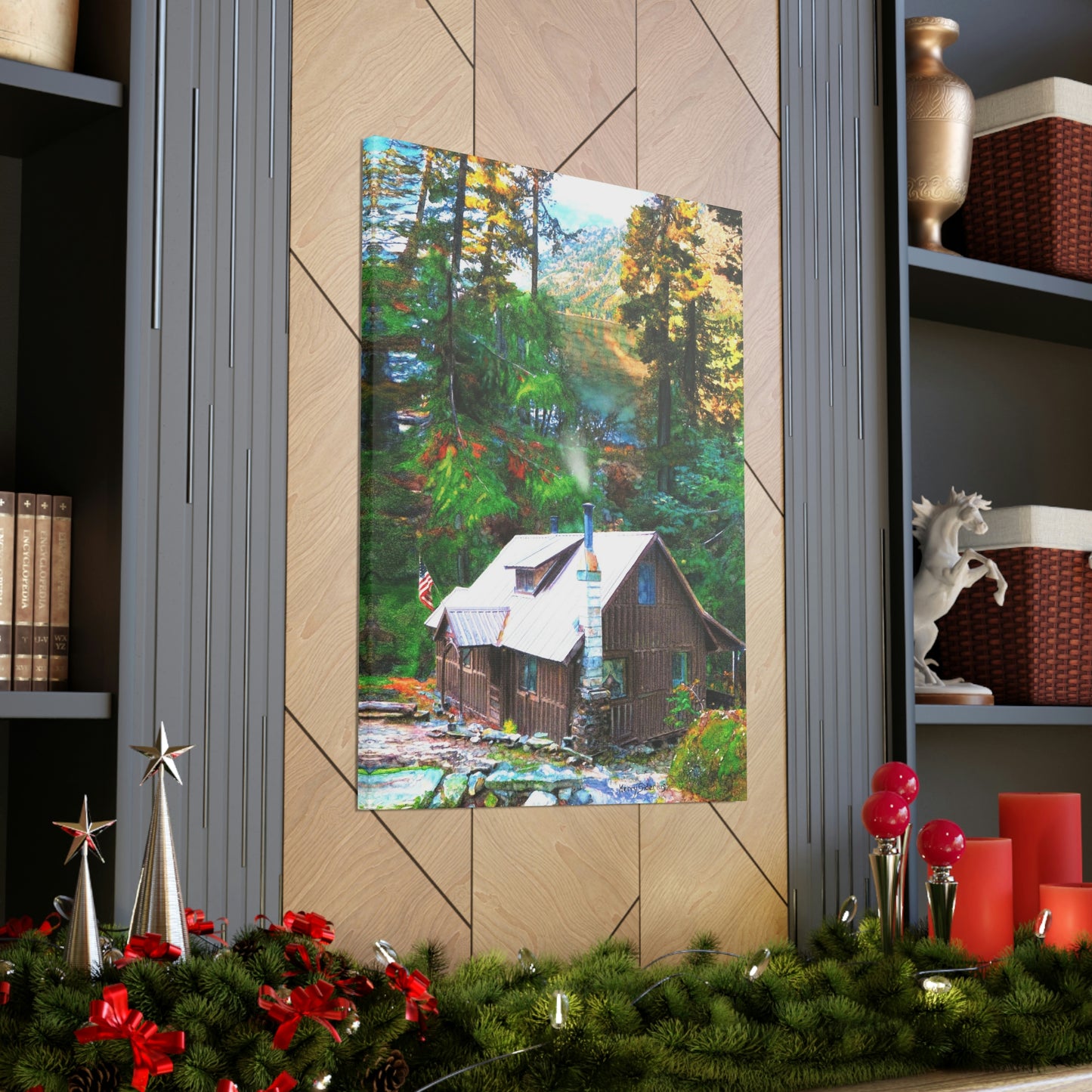 "Cabin on Lake Wenatchee" Gallery Wrapped Canvas - Kerry Siderius Art