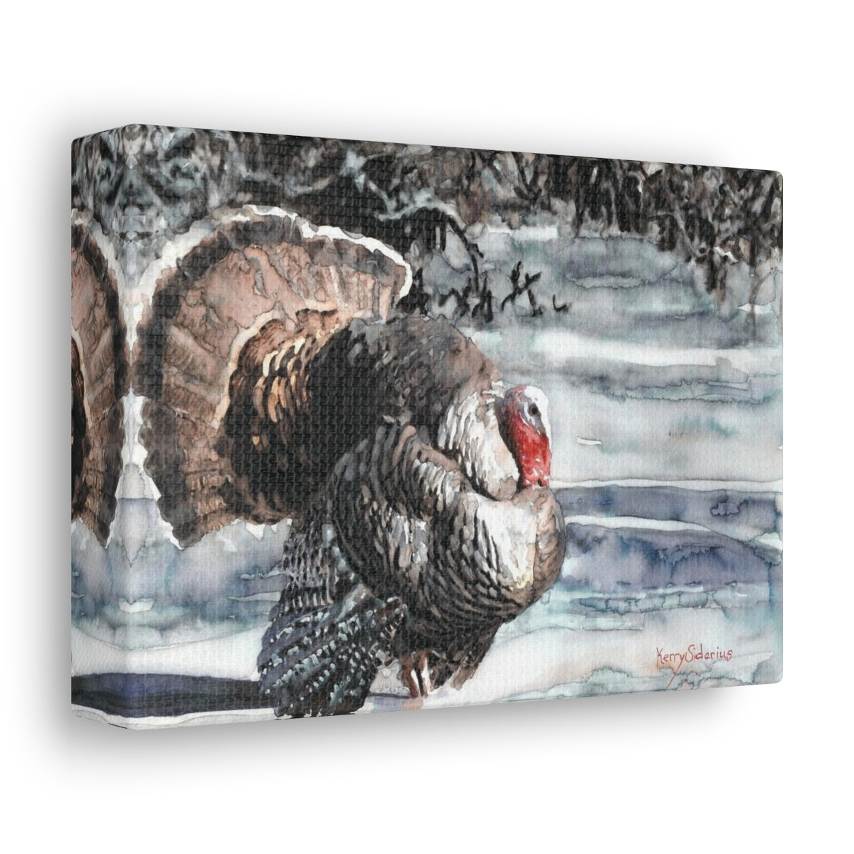 "Wild Turkey in the Snow" Canvas Gallery Wrap - Kerry Siderius Art