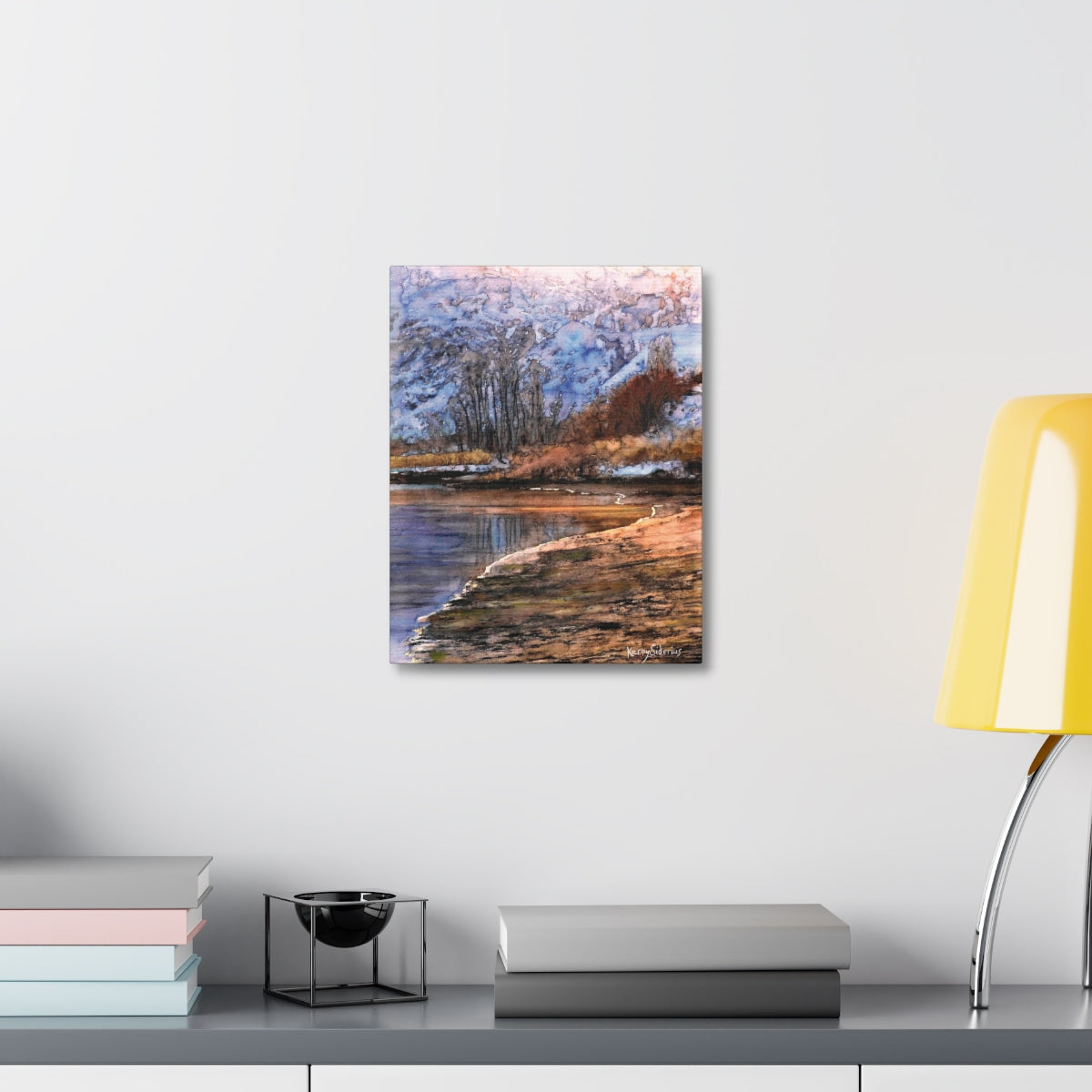 "Winter View by the Columbia River" Satin Canvas - Kerry Siderius Art