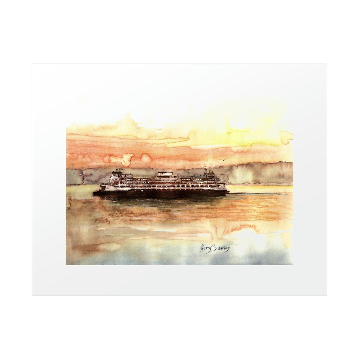 "Ferry to Seattle" Poster - Kerry Siderius Art
