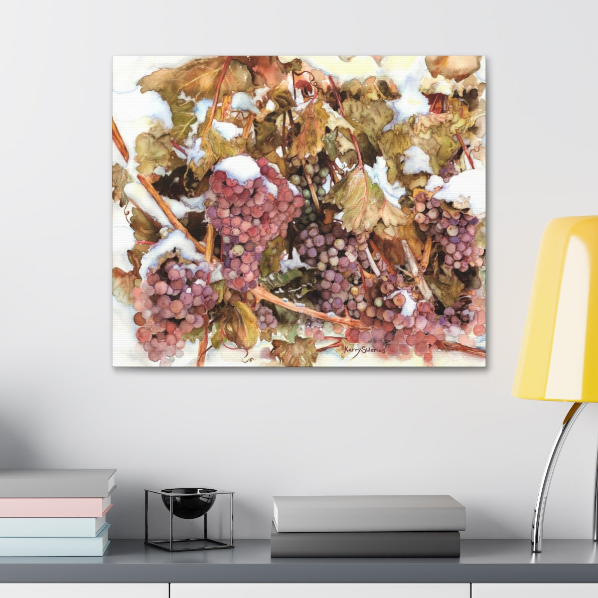 "Snowy Grapes in Chelan" Canvas (6 Sizes Available) - Kerry Siderius Art
