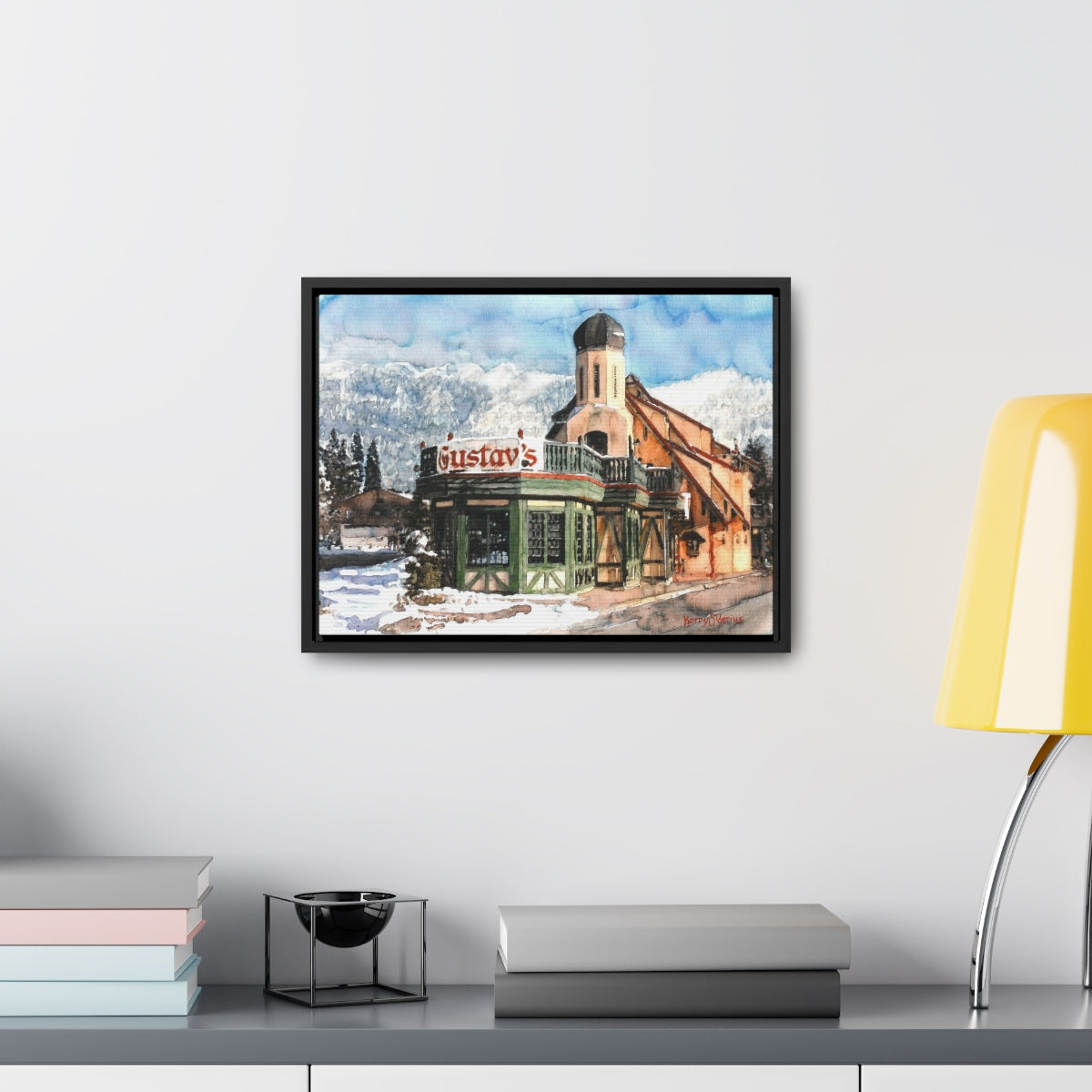 "Leavenworth's Gustav's in the Wintertime" Poplar Wood Framed Canvas - Kerry Siderius Art