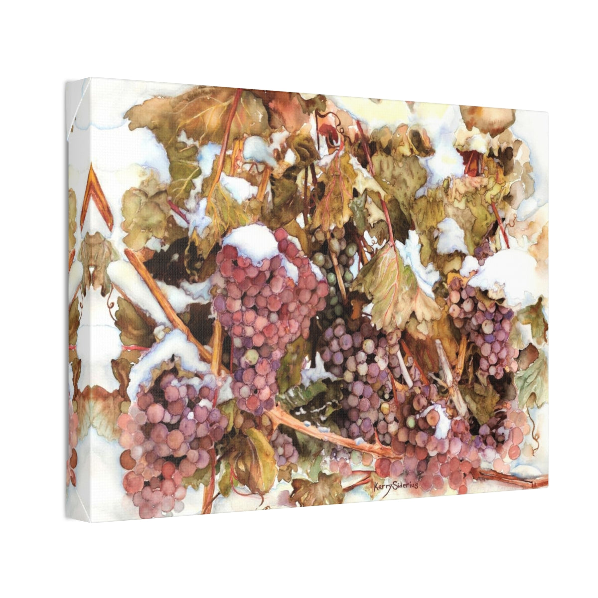 "Snowy Grapes in Chelan" Canvas (6 Sizes Available) - Kerry Siderius Art