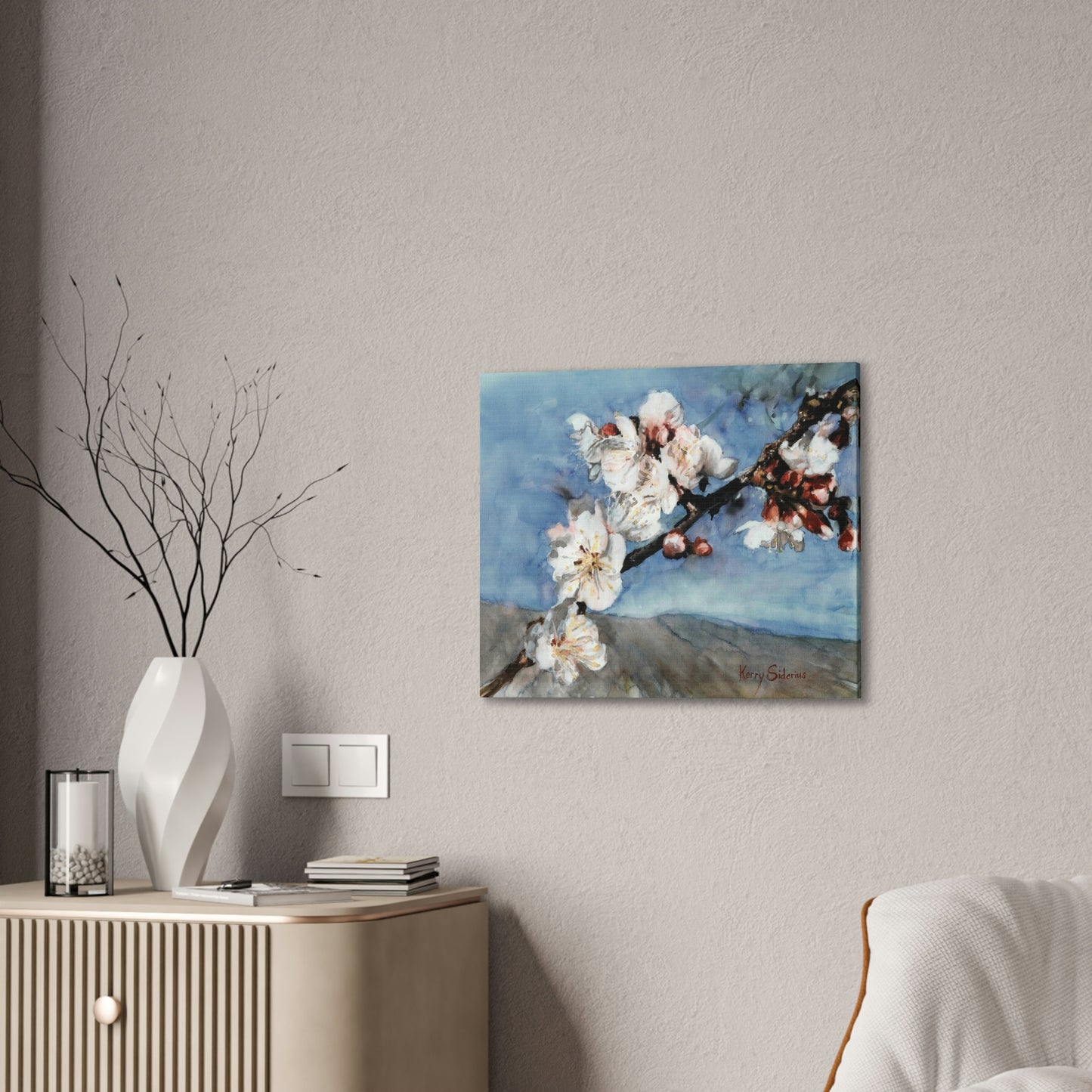 "Nectarine Blossoms" Stretched Canvas - Kerry Siderius Art