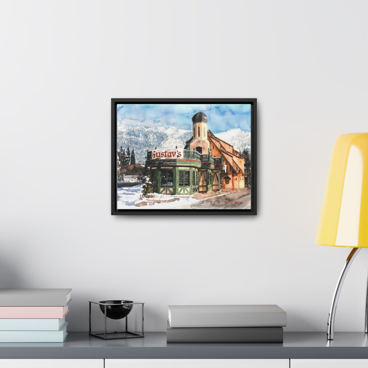 "Leavenworth's Gustav's in the Wintertime" Poplar Wood Framed Canvas - Kerry Siderius Art