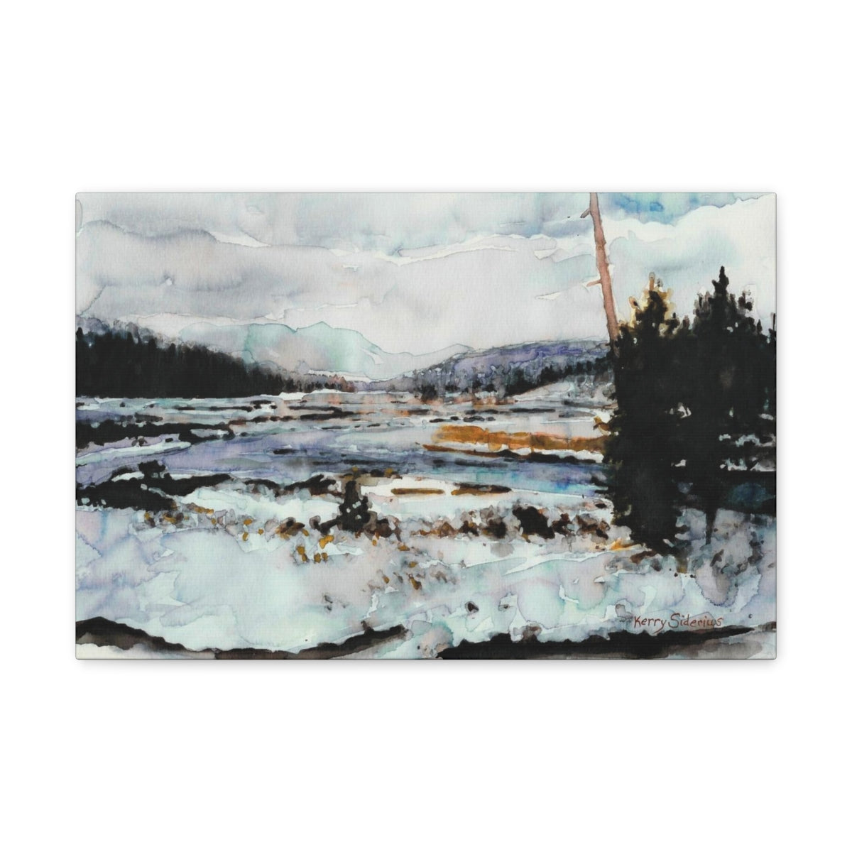 "Snowy Methow Scene" Wrapped Canvas (3 Sizes) - Kerry Siderius Art