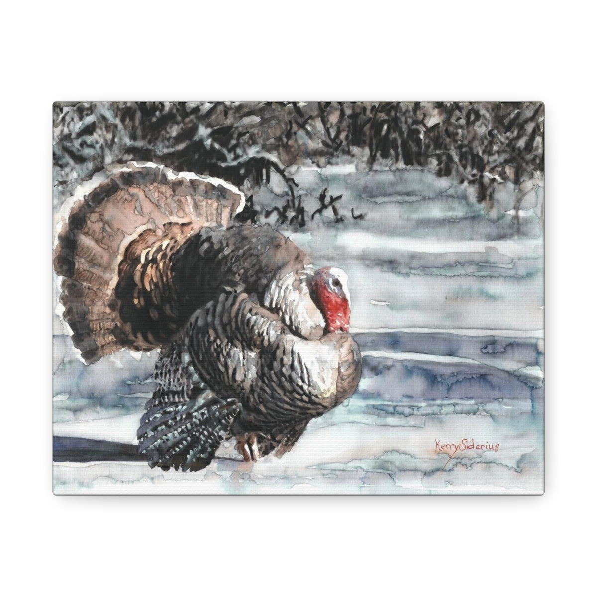 "Wild Turkey in the Snow" Canvas Gallery Wrap - Kerry Siderius Art