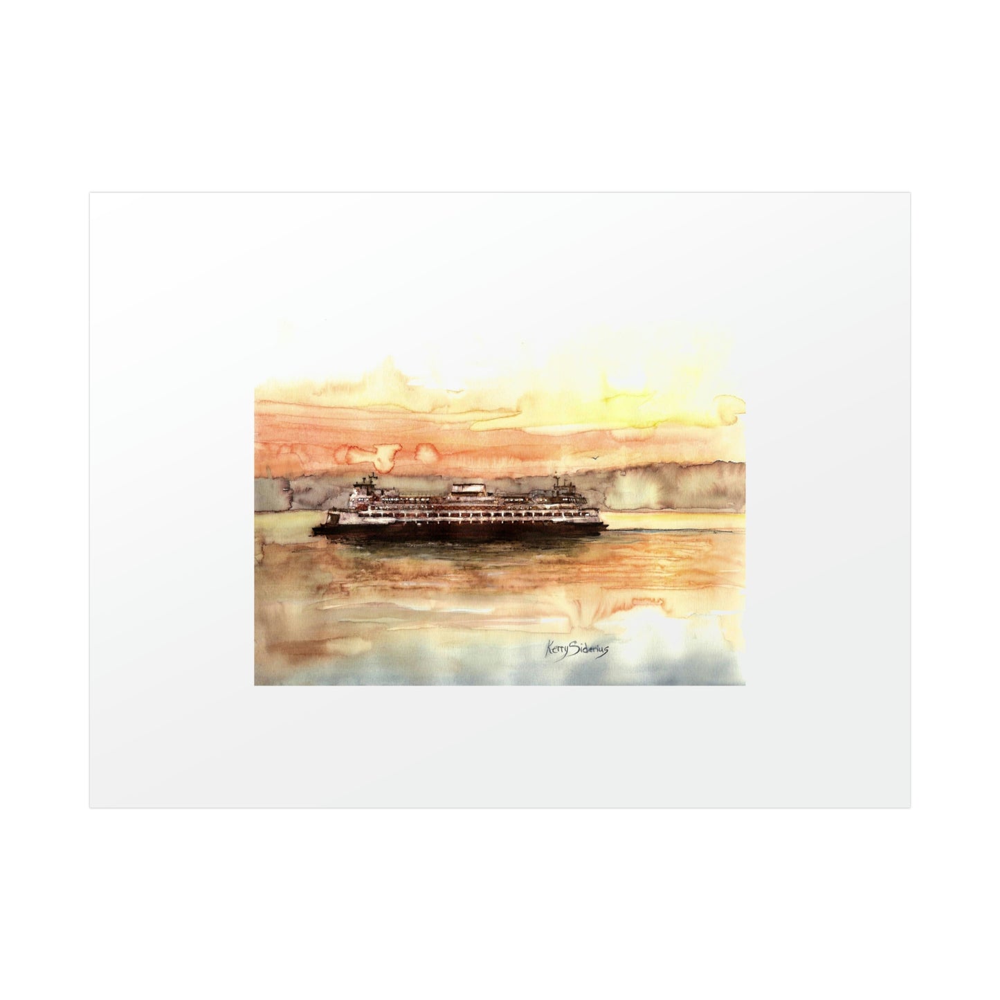 "Ferry to Seattle" Poster - Kerry Siderius Art