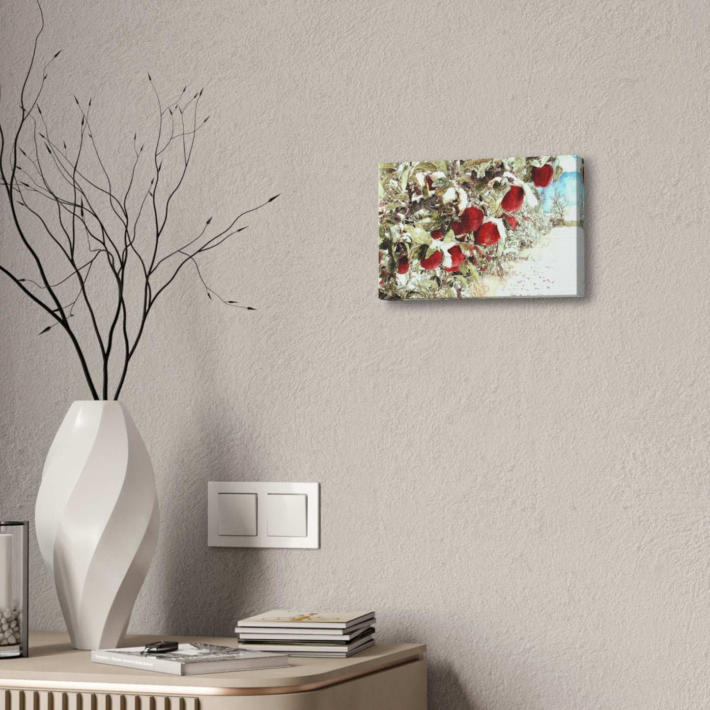 "Apples in the Snow" Wrapped Canvas - Kerry Siderius Art