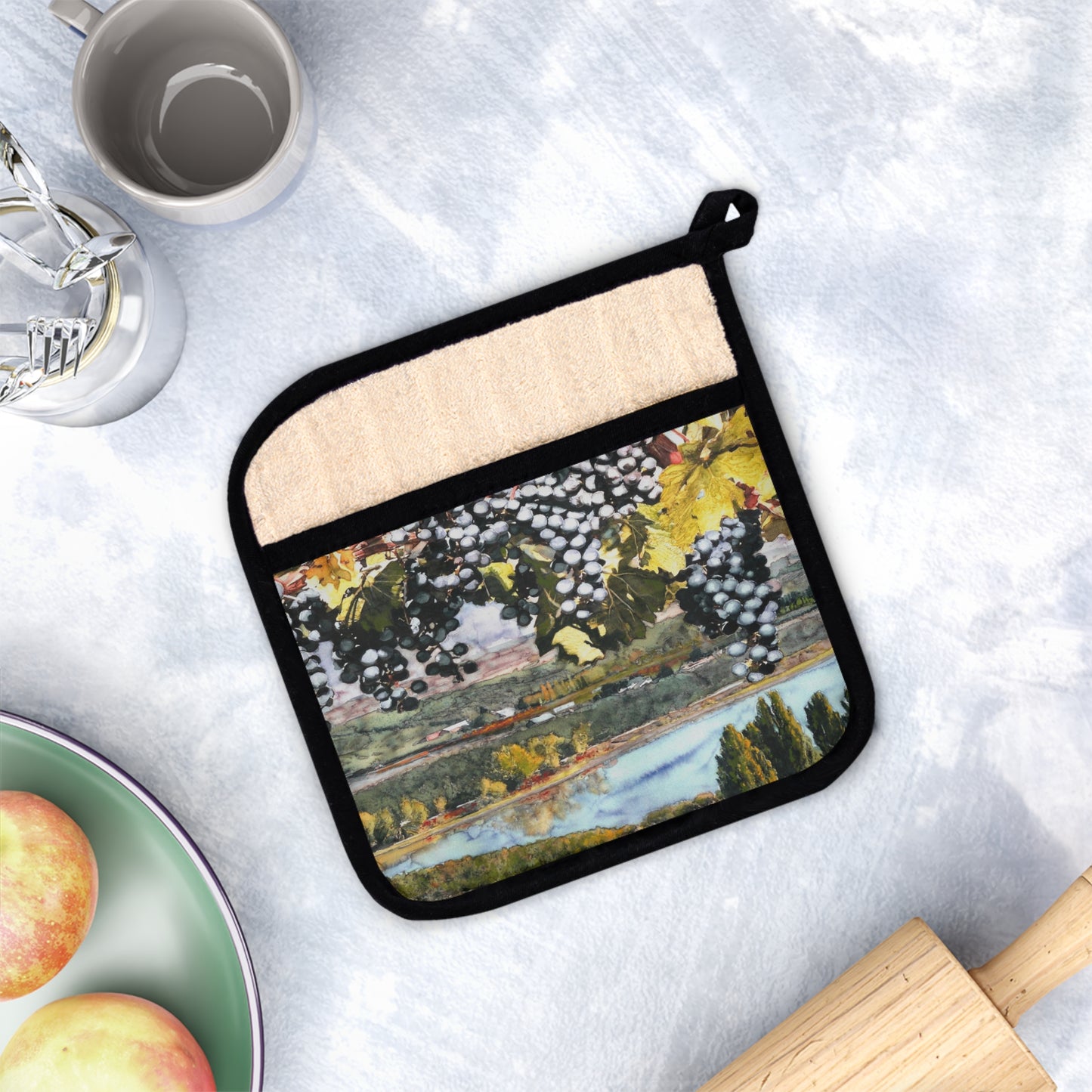 "Grapes Over The Columbia" Pot Holder - Kerry Siderius Art