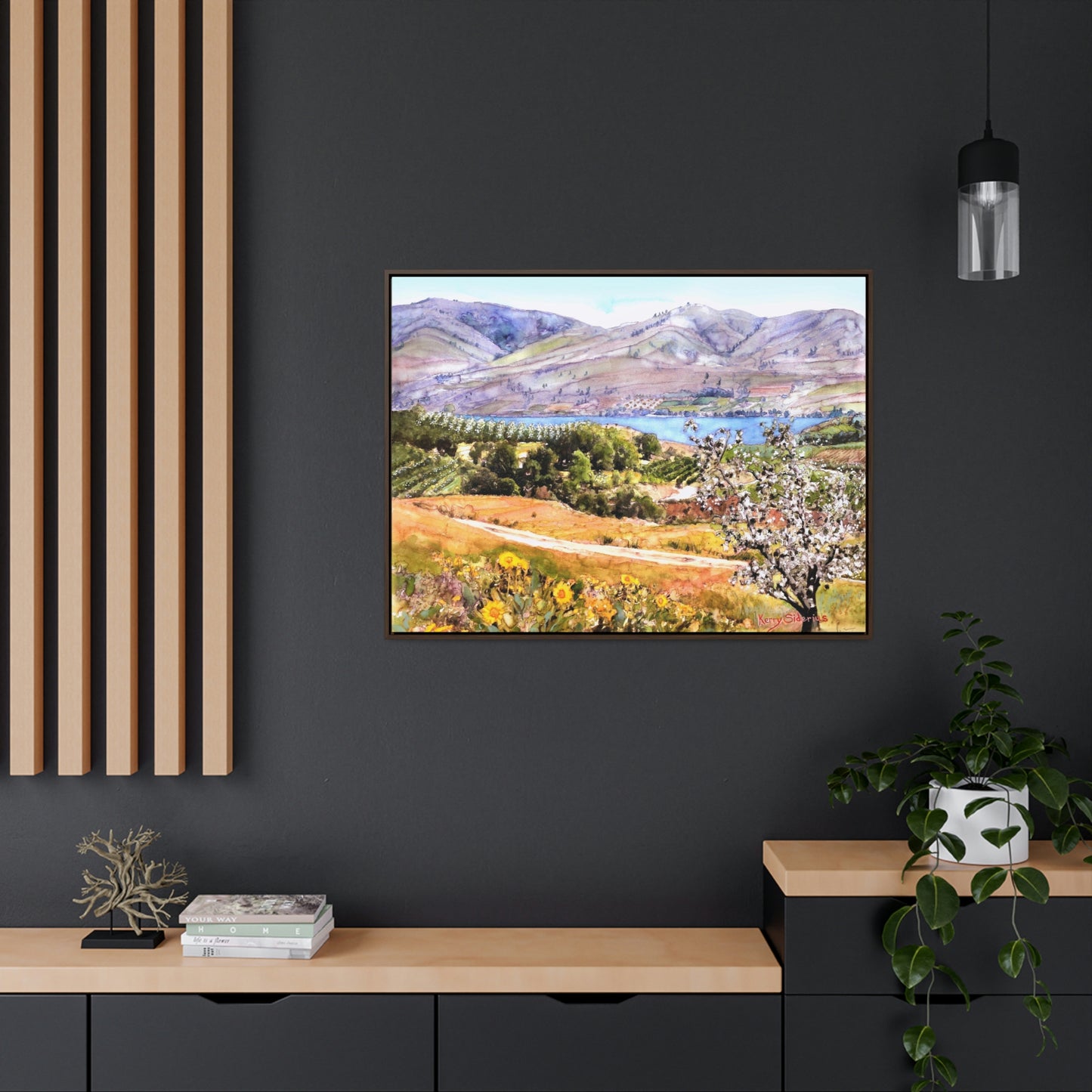 "Springtime Above Lake Chelan from Winesap Road" Wood-Framed Gallery Wrapped Canvas - Kerry Siderius Art