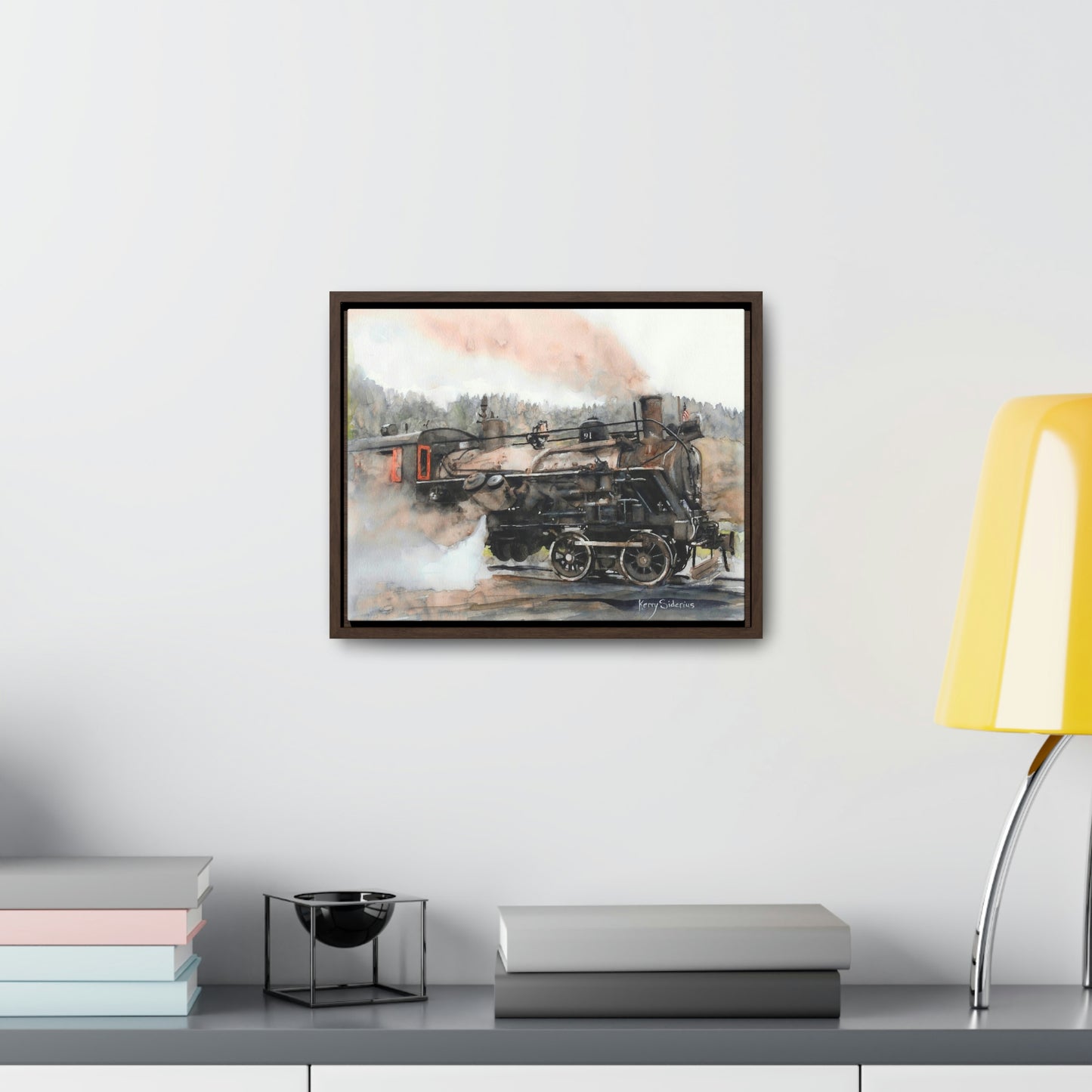 "Old Steam Train in Elba, Washington" Gallery-Wrapped Wood Framed Canvas - Kerry Siderius Art